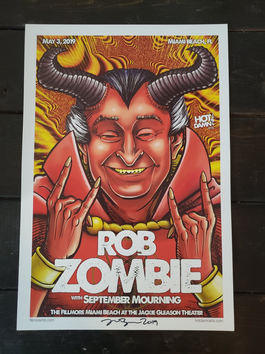 Rob Zombie Gig Poster Hot Damn Arts