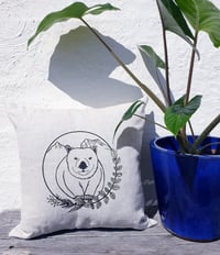 Wombat linen cushion