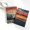 Wave Project sunset surf with geese and seal & sunrise surf with friends A6 notebooks