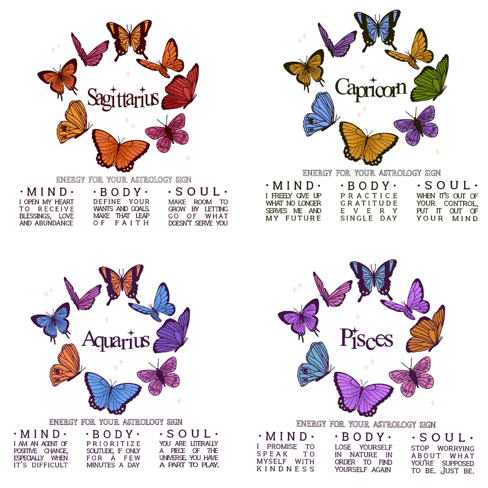 Image of LIGHT BUTTERFLY ASTROLOGY HOODIE