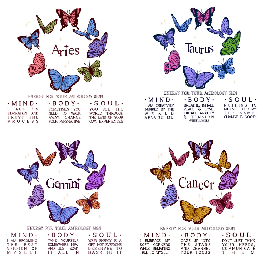 Image of LIGHT BUTTERFLY ASTROLOGY CREWNECK