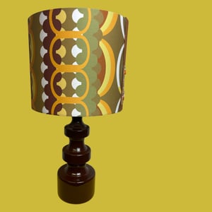 Image of Disc'o' Ochre Lamp and Vintage Cermaic Base