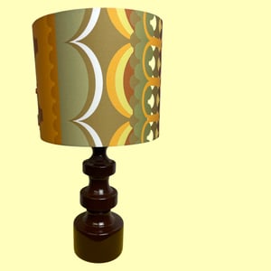 Image of Disc'o' Ochre Lamp and Vintage Cermaic Base