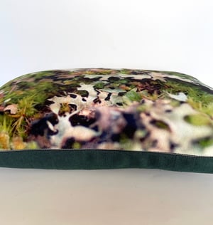 Image of Moss, printed velvet cushion