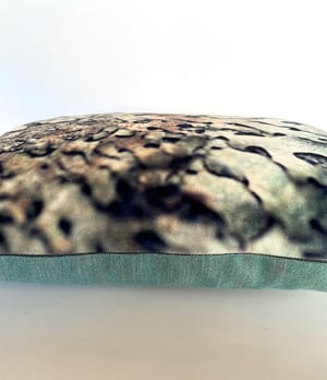 Image of Silvery lichen, luxury velvet cushion