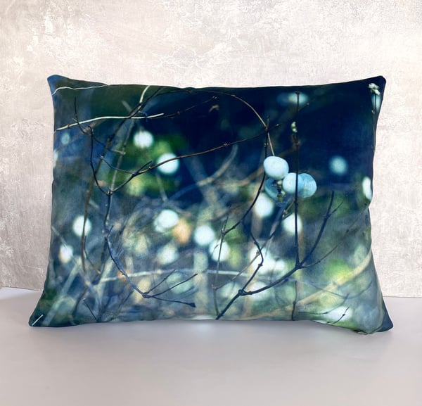 Image of Snowberry, luxury velvet cushion