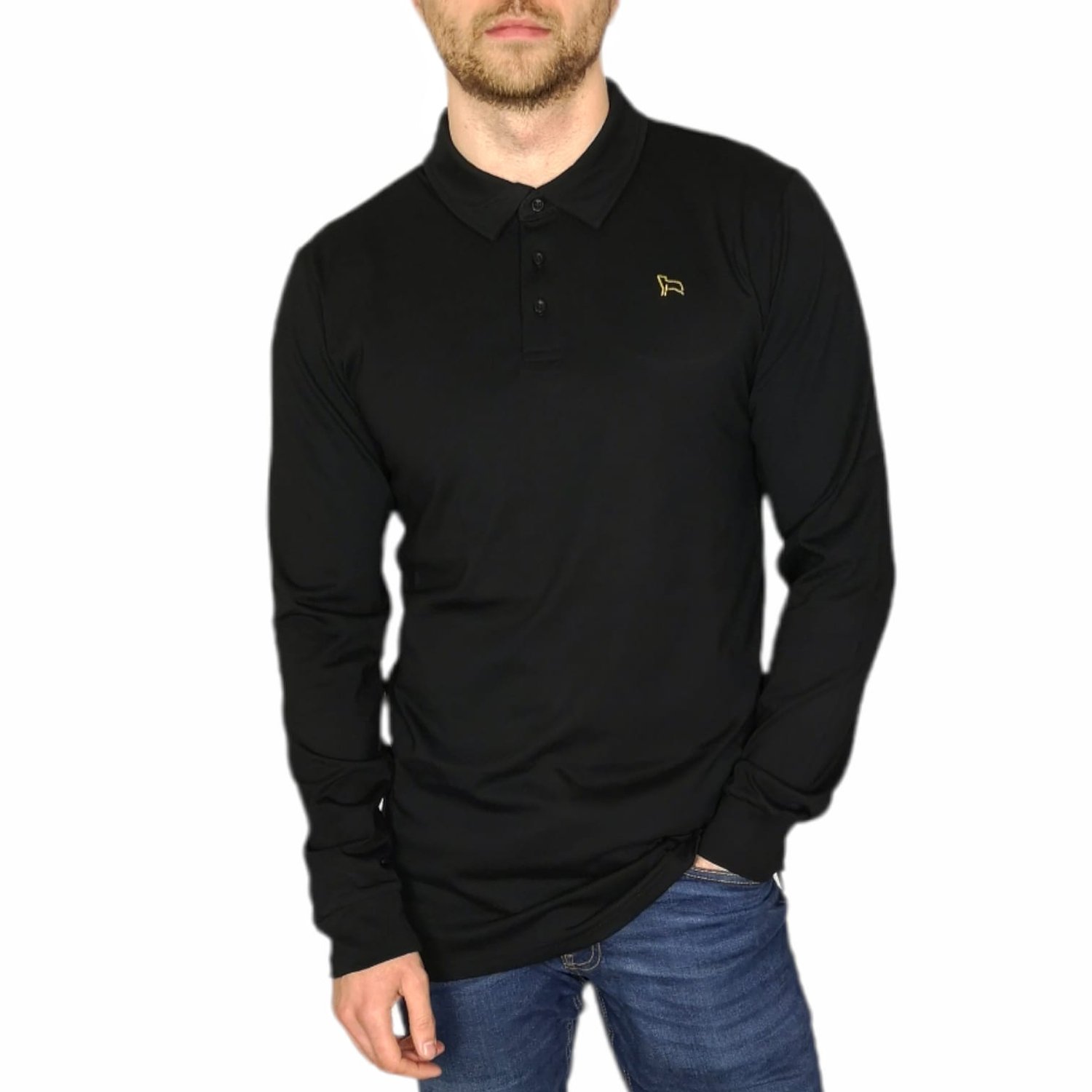 Image of Molineux Long Sleeve Polo Shirt - Black