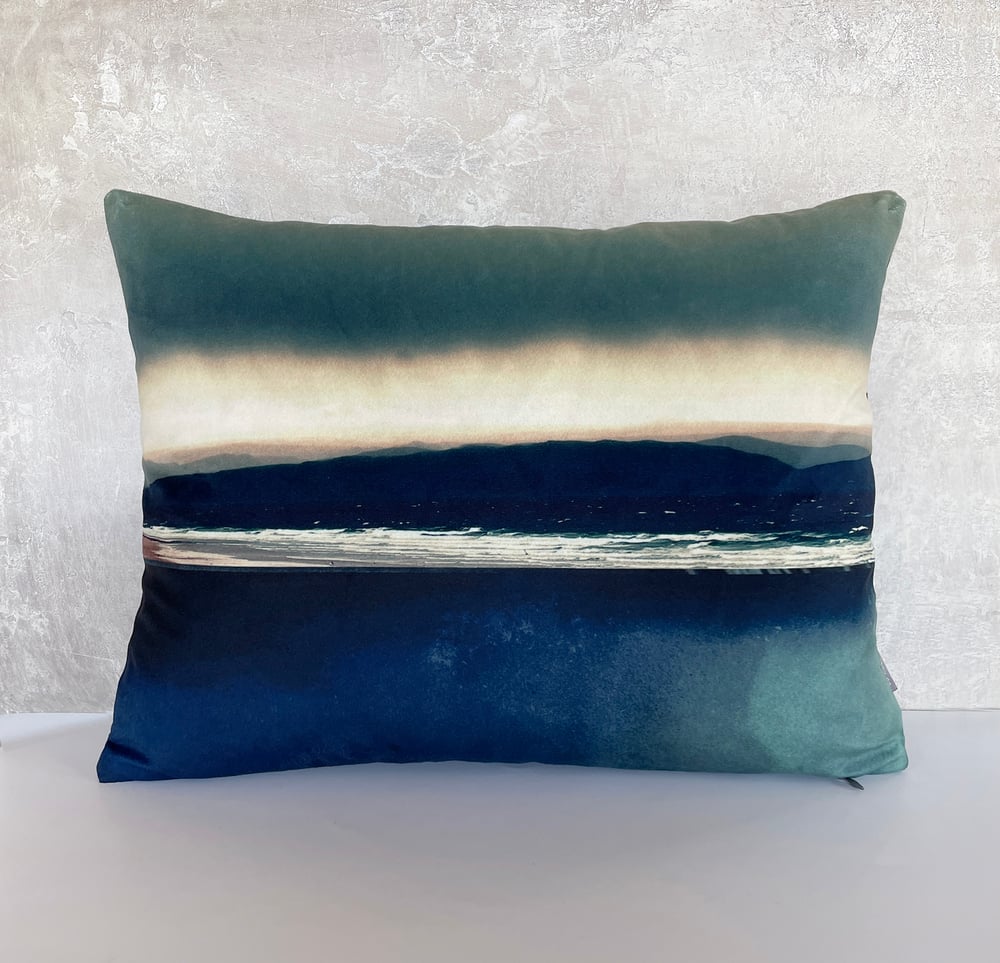 Image of Seascape, luxury velvet cushion