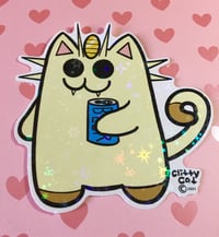 Image 2 of Gwarfield & Pokey-man Clitty Cat Holographic Stickers