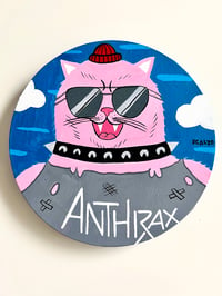 Image 1 of Cat Painting (Anthrax) 8” x 8” On Canvas