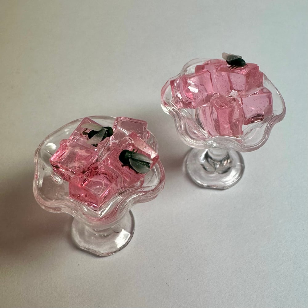 Image of Cubed Gelatin with Flies