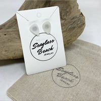 Seaglass Stud Earrings - Frosted White