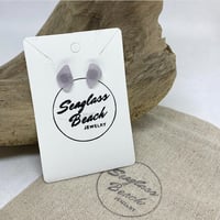 Seaglass Stud Earrings - Frosted Lavender