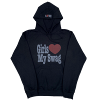 Image 1 of GIRLS ❤️ MY SWAG VHS FADED HOODIE
