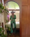 Vintage emerald 70s Bowie rockstar suit