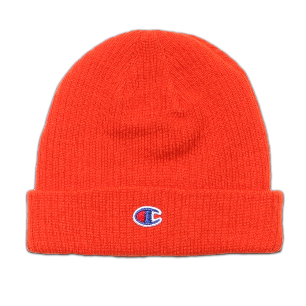 Image of CHAMPION®️ 1996 LOGO ORANGE RIBBED KNIT BEANIE