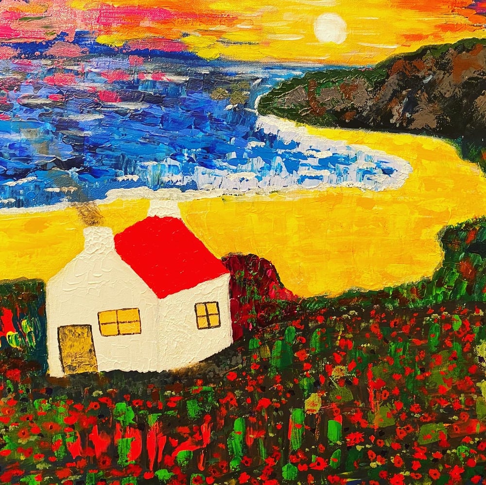Image of Selenzio 3 Poppy Meadows by the sea  painting  