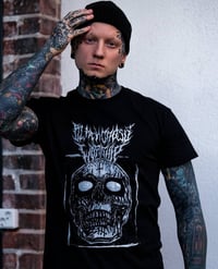 Image 2 of BLACK CROSS WORSHIP 90's BLACK METAL SKULL T-SHIRT