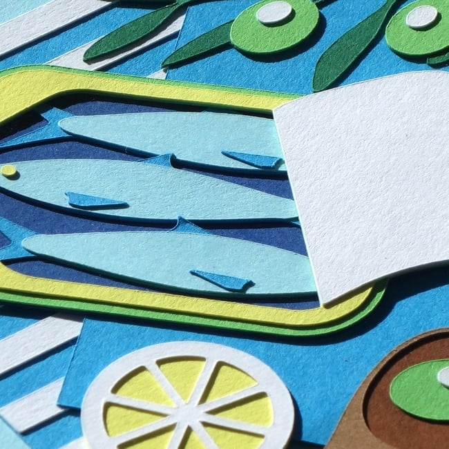 Sardines à l'huile d'olive - Tableau en série limitée