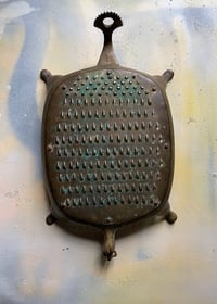 Image 1 of Antique Indian brass turtle shaped Grater