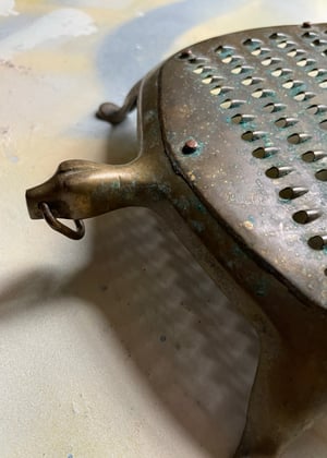 Image of Antique Indian brass turtle shaped Grater