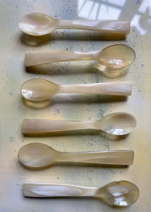 Image of Set of 6 vintage horn spoons