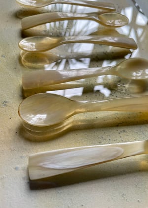 Image of Set of 6 vintage horn spoons