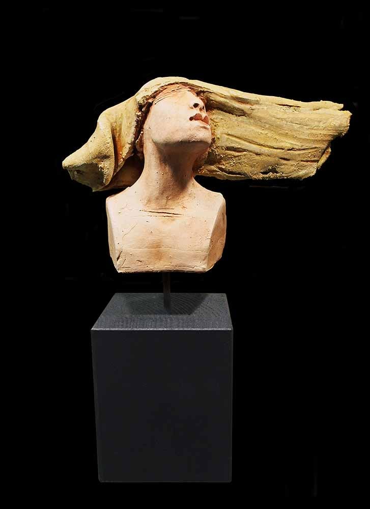 Image of CHRISTY KEENEY - SMALL CERAMIC HEAD SCULPTURE