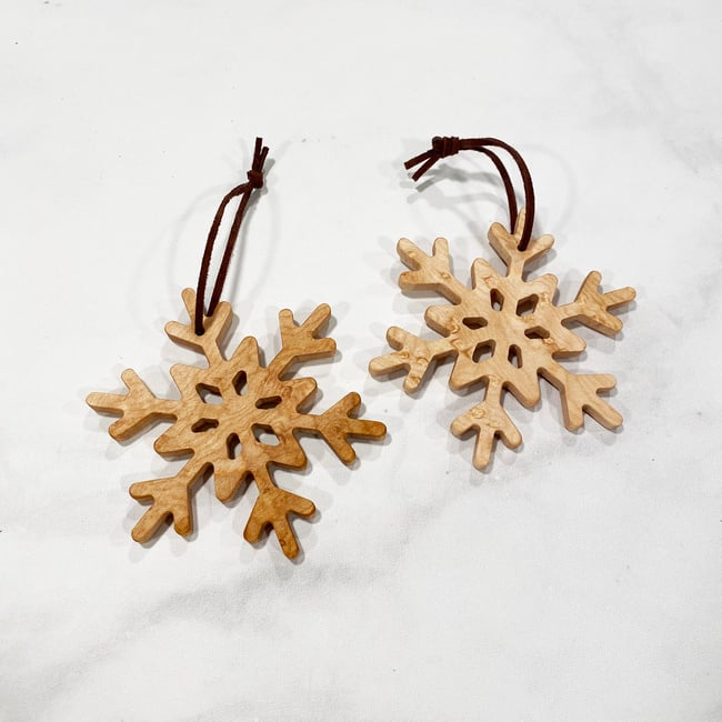 Snowflake ornament (birdseye maple #2)