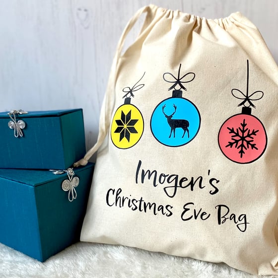 Image of Modern 'Baubles' Christmas Eve Bag