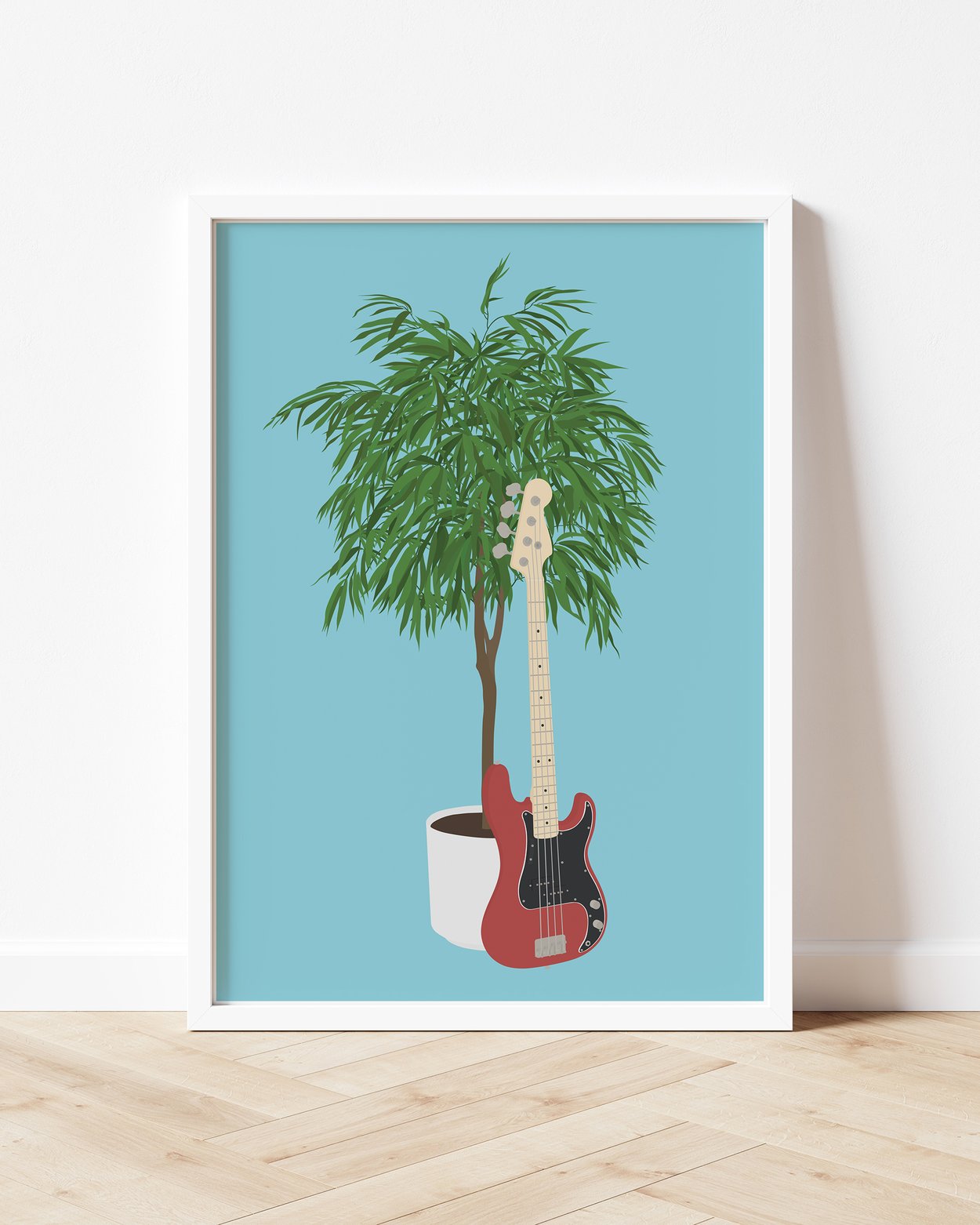Image of Bass Guitar Houseplant Print