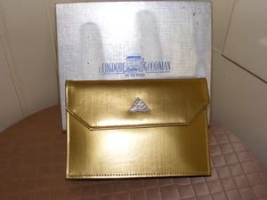 30s Purse Gold Leather Evening Bag in Box 