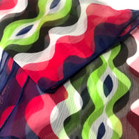 Good vibrations in Mod colors oblong scarf in silk satin or chiffon 