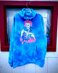 Image 1 of Bubble Gum Bertha Hoodie (baby blue tie dye)