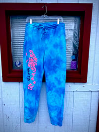 Image 1 of Bubble Gum Bertha Sweatpants (baby blue tie dye)