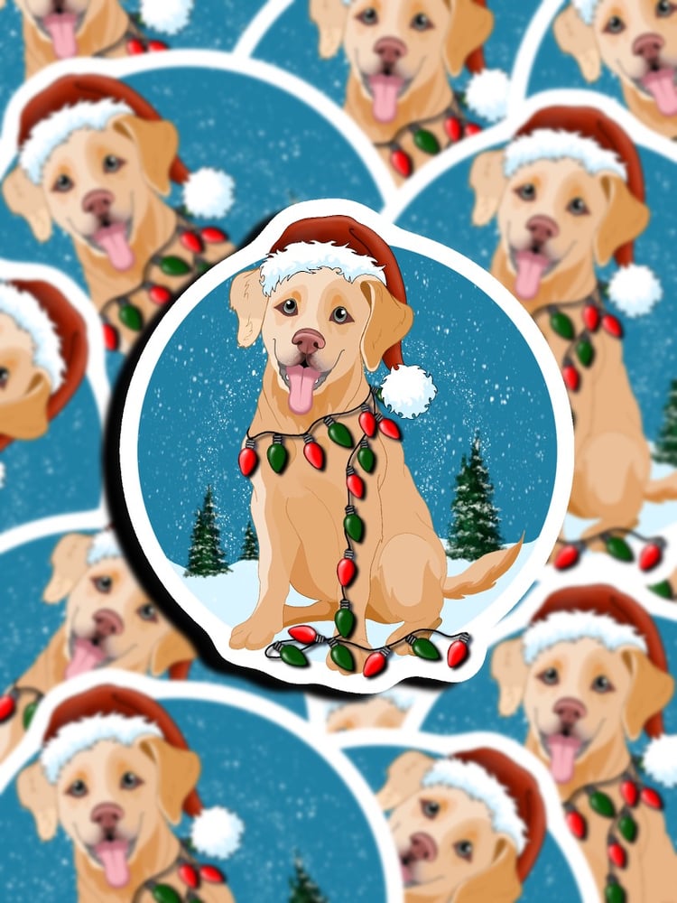 Image of Labrador Retriever Christmas Sticker