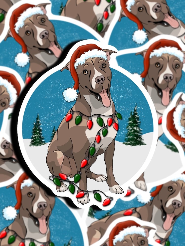 Image of Pittie Christmas Sticker