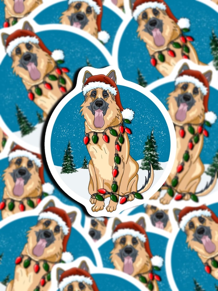 Image of German Shepard Christmas Sticker