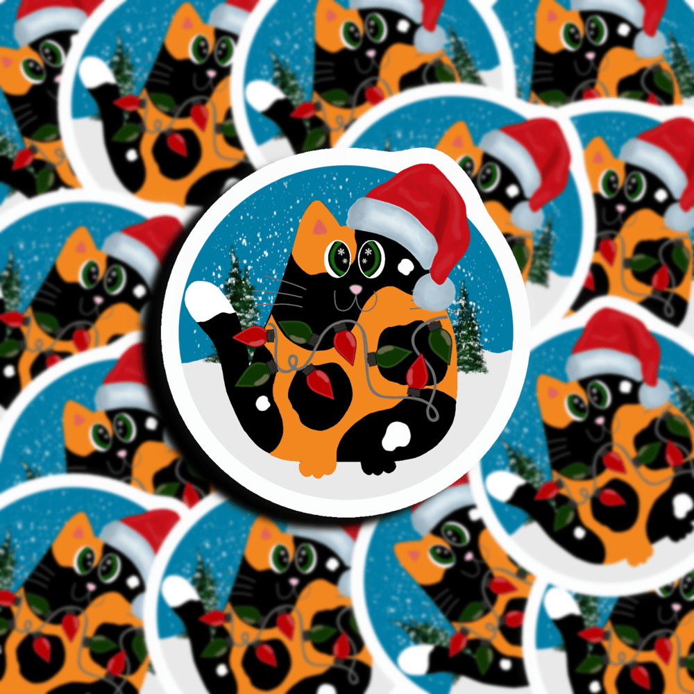 Image of Christmas Kitty Sticker