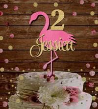 Flamingo custom cake topper