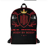Image 2 of BOSSFITTED Black and Red AOP Backpack