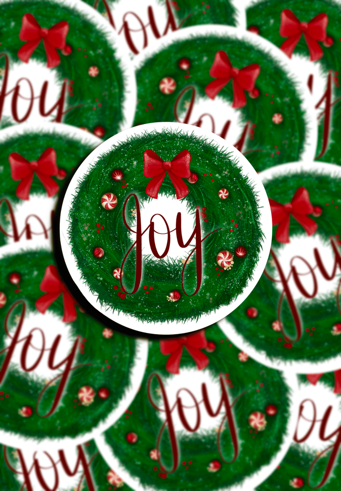 Image of Joy Wreath Christmas Sticker