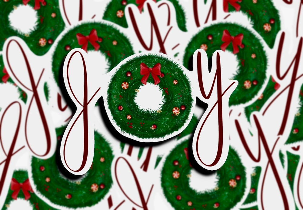 Image of Joy with Wreath Sticker