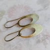 Simple Brushed Brass Oval Earrings