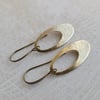 Simple Brushed Brass Oval Earrings
