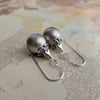 Plump Platinum Pearl Drop Earrings