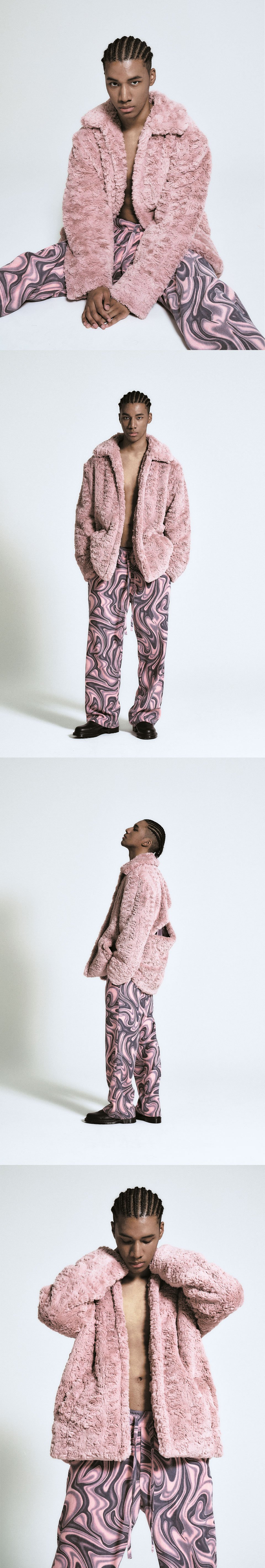 Image of MARBLING RELAXED FIT PANTS PINK