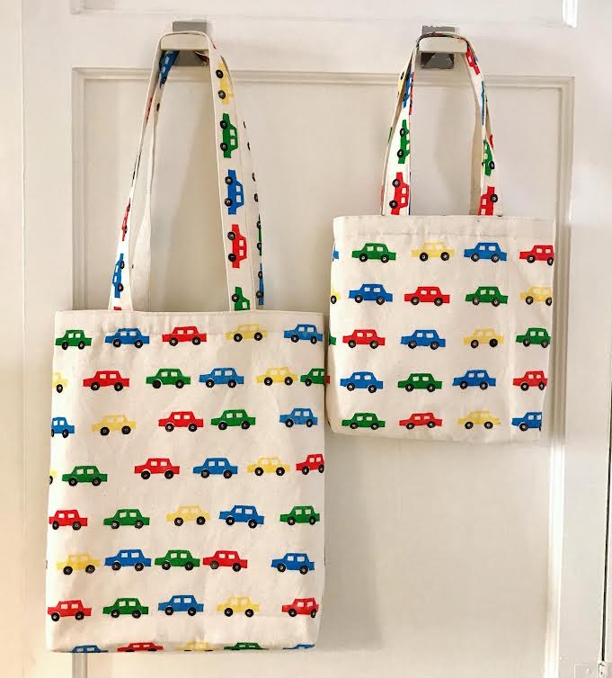 Image of Handprinted Cars Tote and Tote Mini. Collection 3. (Sold separately).