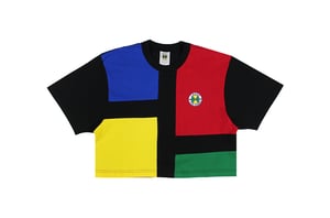 Image of Cross Colours - Color Block Crop T Shirt - Multi