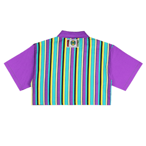 Image of Cross Colours - Crop Zip Polo - Multi Stripe